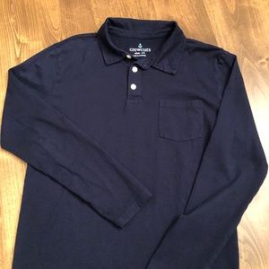 Long Sleeved Navy Polo with pocket